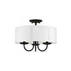 Livex Lighting Brookdale 42989-04 3-Lights 120W Black Semi Flush Mount