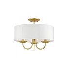 Livex Lighting Brookdale 42989-33 3-Lights 120W Soft Gold Semi Flush Mount
