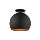 Livex Lighting Piedmont 43390-04 1-Light 40W Black with Brushed Nickel Accents Semi Flush Mount
