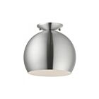 Livex Lighting Piedmont 43390-66 1-Light 40W Brushed Aluminum Semi Flush Mount