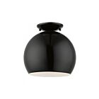 Livex Lighting Piedmont 43390-68 1-Light 40W Shiny Black Semi Flush Mount