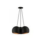 Livex Lighting 43393-04 Piedmont 3-Lights 180W Black with Brushed Nickel Accents Pendant