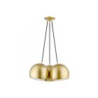 Livex Lighting 43393-33 Piedmont 3-Lights 180W Soft Gold with Polished Brass Accents Pendant
