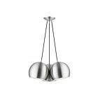 Livex Lighting 43393-66 Piedmont 3-Lights 180W Brushed Aluminum with Polished Chrome Accents Pendant
