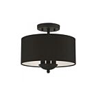 Livex Lighting Bainbridge 43441-04 3-Lights 120W Black Semi Flush Mount