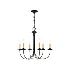 Livex Lighting 4457-04 Heritage 6-Lights 360W Black Chandelier