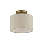 Livex Lighting Burnett 45422-48 1-Light 60W Antique Gold Leaf with White Accents Semi Flush Mount