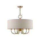 Livex Lighting 45427-48 Burnett 7-Lights Antique Gold Leaf with White Accents Chandelier