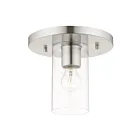 Livex Lighting Zurich 45471-91 1-Lights 60W Brushed Nickel Flush Mount