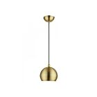 Livex Lighting 45481-01 Stockton 1-Light 60W Antique Brass with Polished Brass Accents Pendant