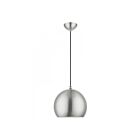 Livex Lighting 45482-91 Stockton 1-Light 60W Brushed Nickel with Polished Chrome Accents Pendant