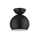 Livex Lighting Stockton 45487-68 1-Light 60W Shiny Black Semi Flush Mount