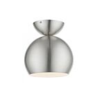 Livex Lighting Stockton 45487-91 1-Light 60W Brushed Nickel Semi Flush Mount