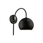 Livex Lighting Stockton 45489-68 60W 1-Light Shiny Black with Polished Chrome Accents Wall Sconce