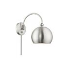Livex Lighting Stockton 45489-91 60W 1-Light Brushed Nickel with Polished Chrome Accents Wall Sconce