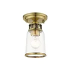 Livex Lighting Lawrenceville 45501-01 1-Light 60W Antique Brass Semi Flush Mount
