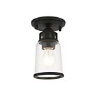 Livex Lighting Lawrenceville 45501-04 1-Light 60W Black Semi Flush Mount