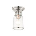 Livex Lighting Lawrenceville 45501-91 1-Light 60W Brushed Nickel Semi Flush Mount