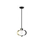 Livex Lighting 45513-04 Meadowbrook 1-Light 60W Black with Brushed Nickel Accents Pendant