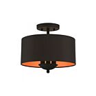 Livex Lighting Sentosa 45611-04 3-Lights 120W Black Semi Flush Mount