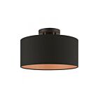 Livex Lighting Sentosa 45613-04 1-Light 60W Black Semi Flush Mount