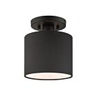 Livex Lighting Bainbridge 45661-04 1-Light 60W Black Semi Flush Mount
