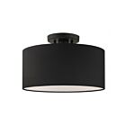 Livex Lighting Bainbridge 45663-04 1-Light 60W Black Semi Flush Mount