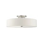 Livex Lighting Meridian 45798-91 6-Lights 360W Brushed Nickel Semi Flush Mount