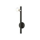 Livex Lighting Bannister 45861-04 60W 1-Light Black with Brushed Nickel Accents Wall Sconce