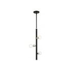 Livex Lighting 45863-04 Bannister 3-Lights 180W Black with Brushed Nickel Accents Pendant