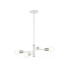 Livex Lighting 45864-03 Bannister 4-Lights 240W White with Brushed Nickel Accents Chandelier
