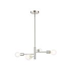 Livex Lighting 45865-03 Bannister 4-Lights 240W White with Brushed Nickel Accents Chandelier