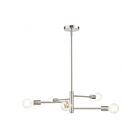 Livex Lighting 45866-03 Bannister 5-Lights 300W White with Brushed Nickel Accents Chandelier