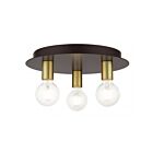 Livex Lighting Hillview 45873-07 3-Lights 120W Bronze Flush Mount