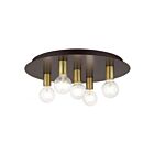 Livex Lighting Hillview 45875-07 5-Lights 200W Bronze Flush Mount