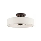 Livex Lighting Venlo 46037-07 4-Lights 160W Bronze with Antique Brass Accents Semi Flush Mount