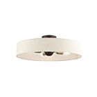 Livex Lighting Venlo 46038-07 4-Lights 160W Bronze with Antique Brass Accents Semi Flush Mount