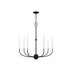 Livex Lighting 46067-04 Clairmont 7-Lights 420W Black with Brushed Nickel Accents Chandelier