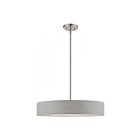 Livex Lighting 46144-91 Elmhurst 4-Lights 160W Brushed Nickel with Shiny White Accents Pendant