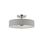 Livex Lighting Elmhurst 46147-91 4-Lights 160W Brushed Nickel with Shiny White Accents Semi Flush Mount