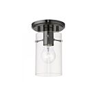 Livex Lighting Munich 46150-46 1-Lights 60W Black Chrome Flush Mount