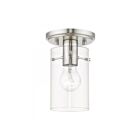 Livex Lighting Munich 46150-91 1-Lights 60W Brushed Nickel Flush Mount