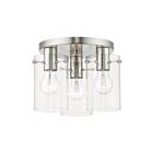 Livex Lighting Munich 46154-91 3-Lights 120W Brushed Nickel Flush Mount