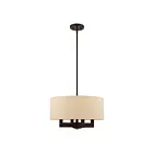 Livex Lighting 46164-07 Cresthaven 4-Lights 240W Bronze with Antique Brass Accents Chandelier