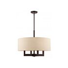 Livex Lighting 46166-07 Cresthaven 4-Lights 240W Bronze with Antique Brass Accents Chandelier