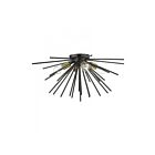 Livex Lighting Tribeca 46170-68 4-Lights 160W Shiny Black with Polished Brass Accents Flush Mount