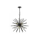 Livex Lighting 46175-68 Tribeca 7-Lights 420W Shiny Black with Polished Brass Accents Chandelier