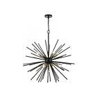 Livex Lighting 46177-68 Tribeca 9-Lights 540W Shiny Black with Polished Brass Accents Chandelier