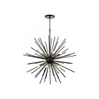 Livex Lighting 46213-04 Industro 13-Lights 780W Black with Brushed Nickel Accents Chandelier