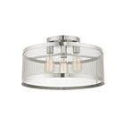 Livex Lighting Industro 46219-91 3-Lights 180W Brushed Nickel Semi Flush Mount